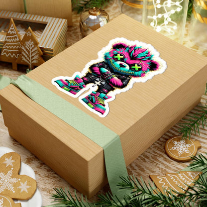 ColorFlow | Neon Cyber Bear Vinyl Sticker | Graffiti Streetwear Gamer Sticker | Waterproof Glossy or Matte