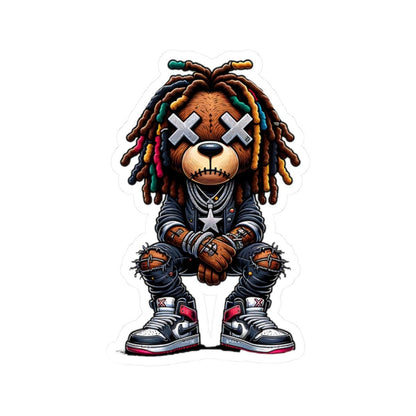 ColorFlow | Multicolor Dread Bear Vinyl Sticker | Urban Streetwear Gamer Sticker | Waterproof Glossy or Matte
