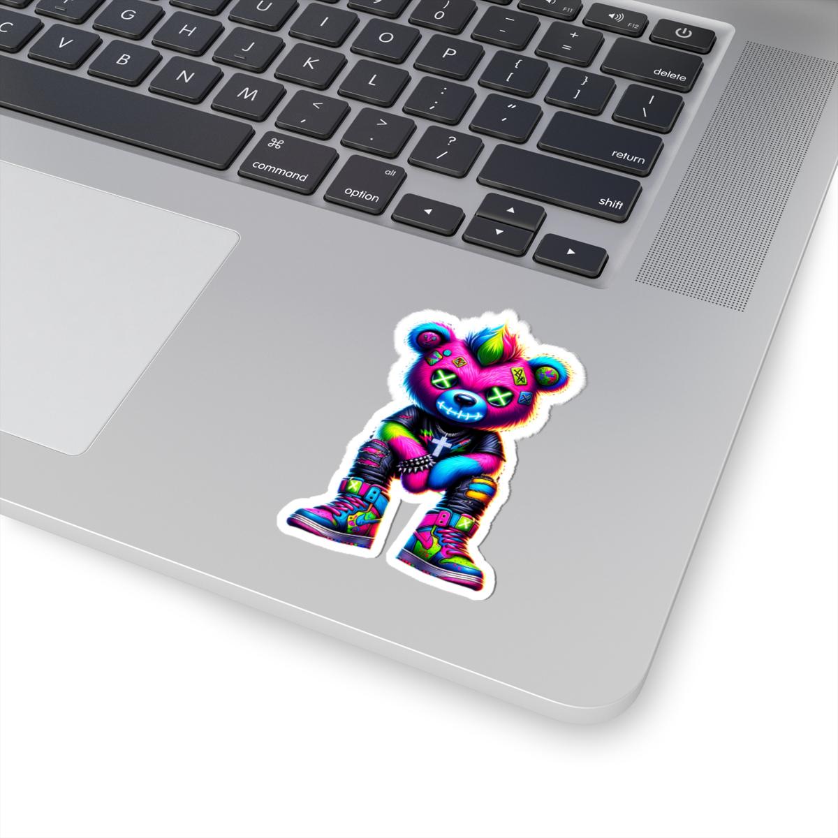 ColorFlow | Neon Rainbow Bear Vinyl Sticker | Graffiti Streetwear Gamer Sticker | Waterproof Glossy or Matte