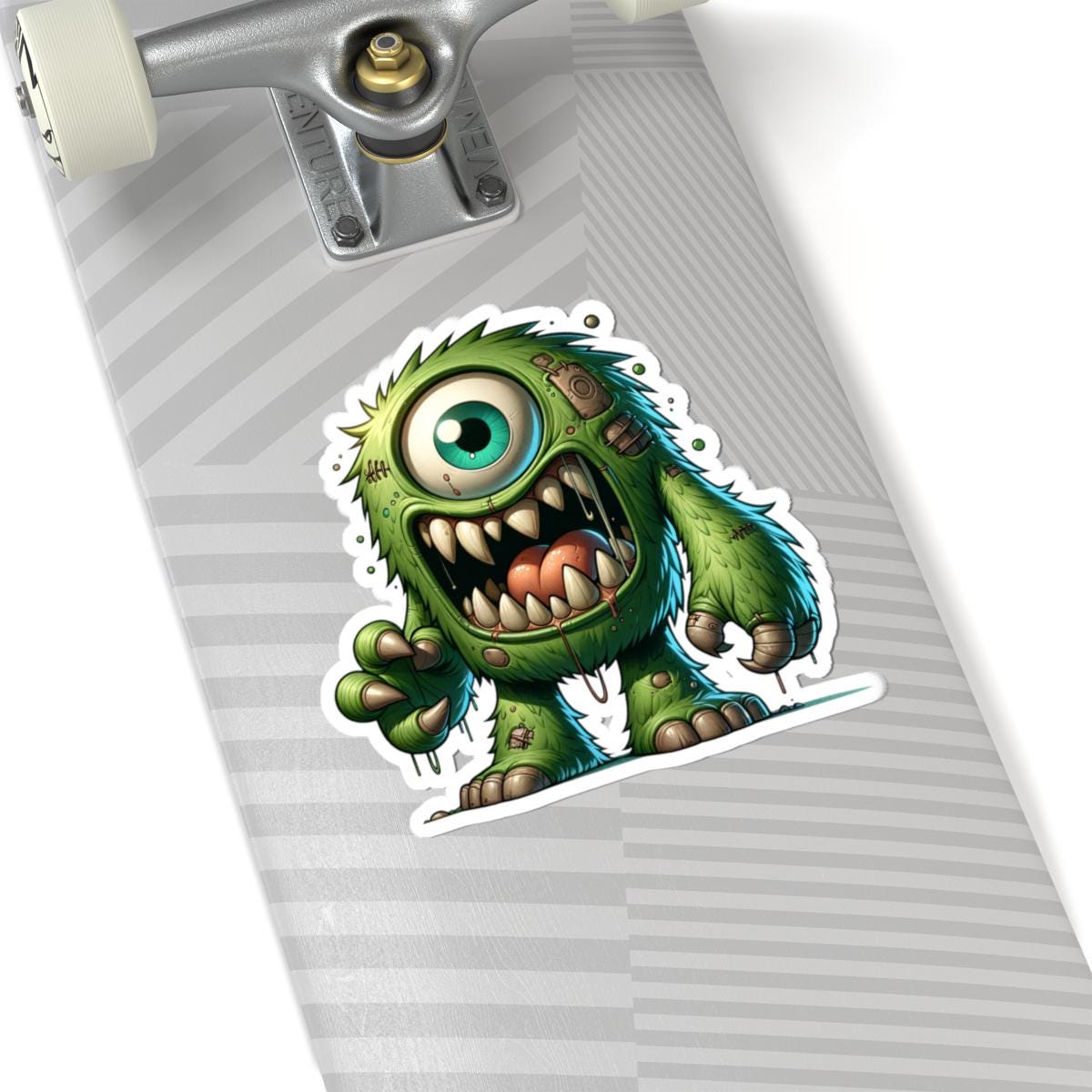 Green Cyclops Monster Vinyl Sticker: Waterproof Laptop Decal