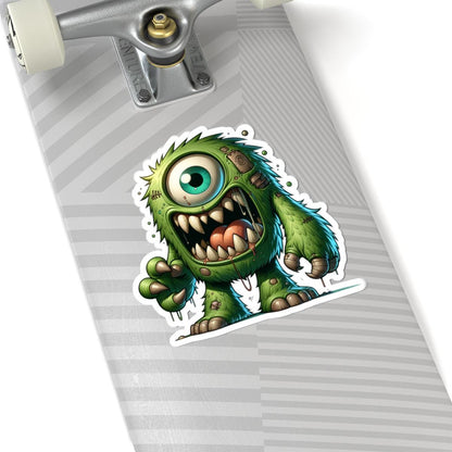 Green Cyclops Monster Vinyl Sticker: Waterproof Laptop Decal