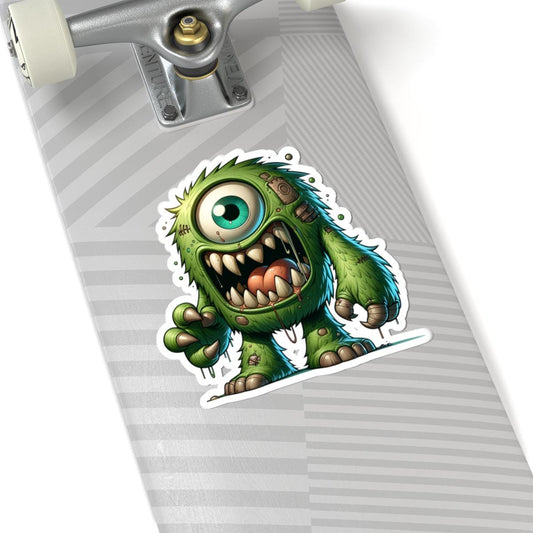 Green Cyclops Monster Vinyl Sticker: Waterproof Laptop Decal
