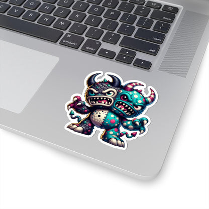 Two-Headed Monster Vinyl Sticker: Waterproof Art Decal for Laptop, Water Bottle