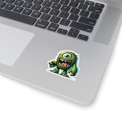 Green Cyclops Monster Vinyl Sticker: Waterproof Laptop Decal