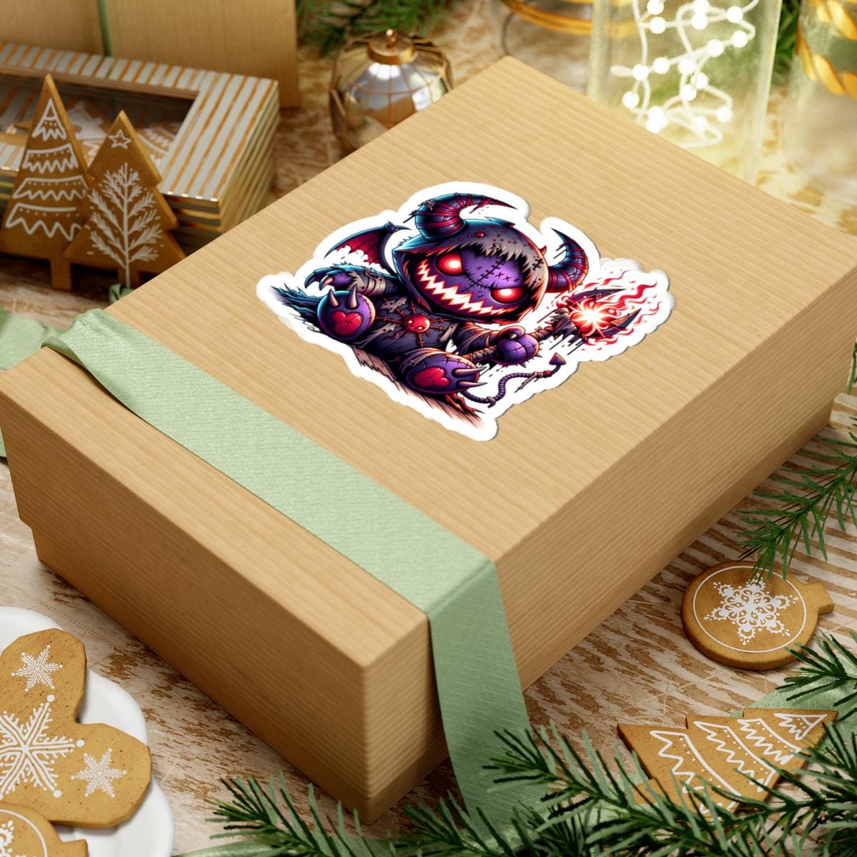 ColorFlow | Voodoo Demon Monster Vinyl Sticker | Creepy Cute Art Decal | Unique Collectible | Spooky Gift for Monster Lovers