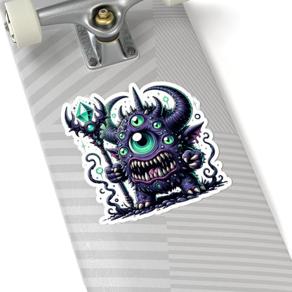 Multi-Eyed Cyclops Monster Sticker: ColorFlow Fantasy Art Decal