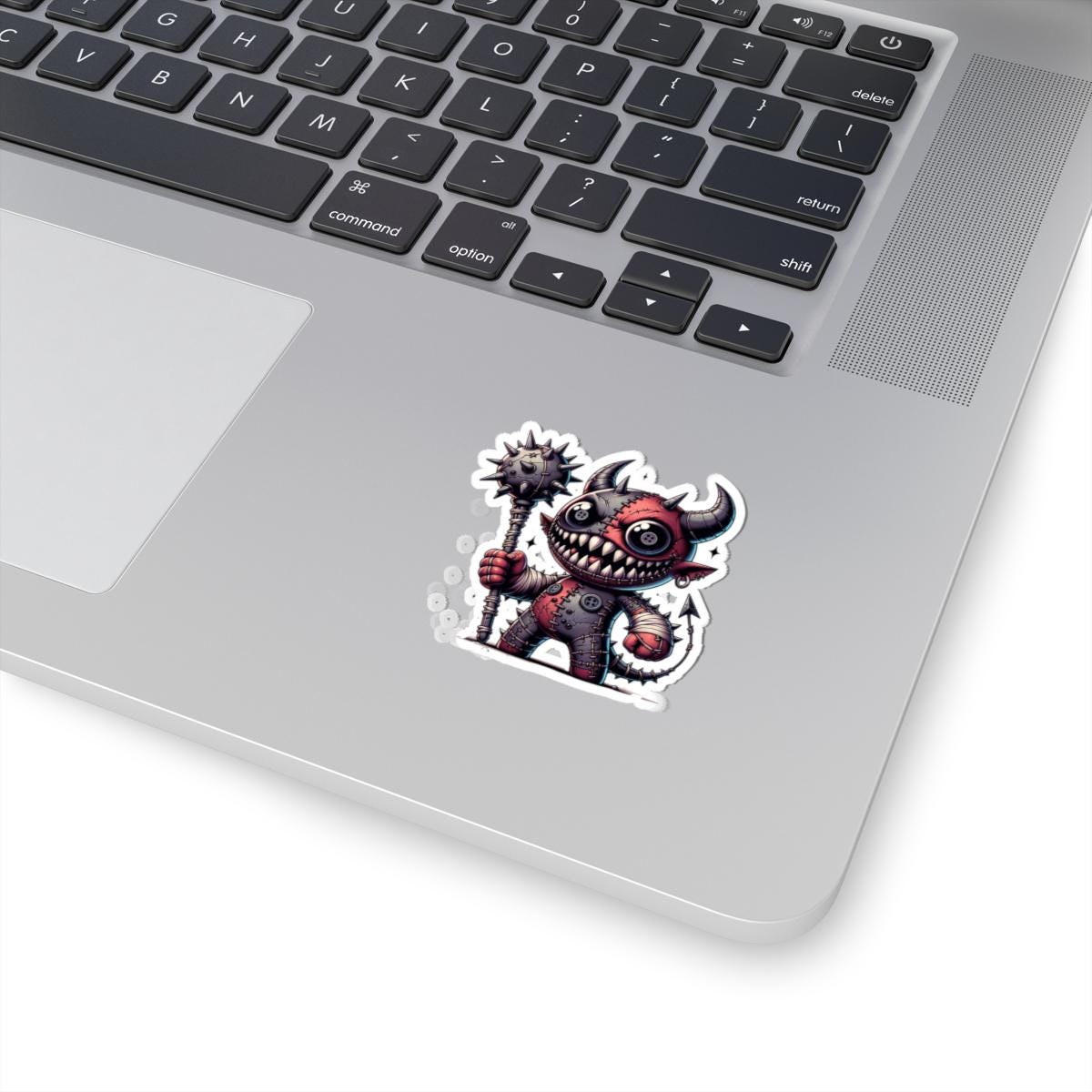ColorFlow | Stitched Demon Plushie Monster Vinyl Sticker | Creepy Cute Art Decal | Unique Collectible | Fun Gift for All Ages