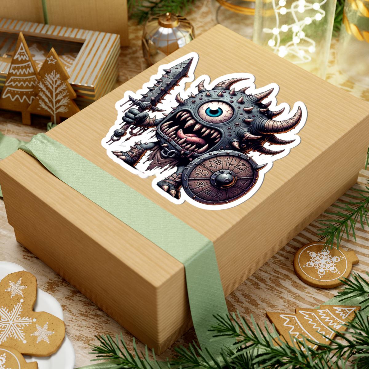 Spiked Cyclops Warrior Vinyl Sticker: Fantasy Art Decal