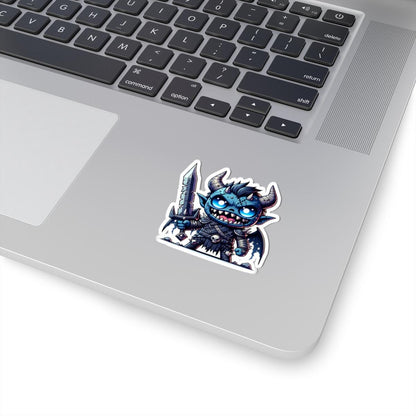 ColorFlow | Blue Armored Demon Warrior Monster Vinyl Sticker | Fantasy Art Decal | Unique Collectible | Cool Gift Idea
