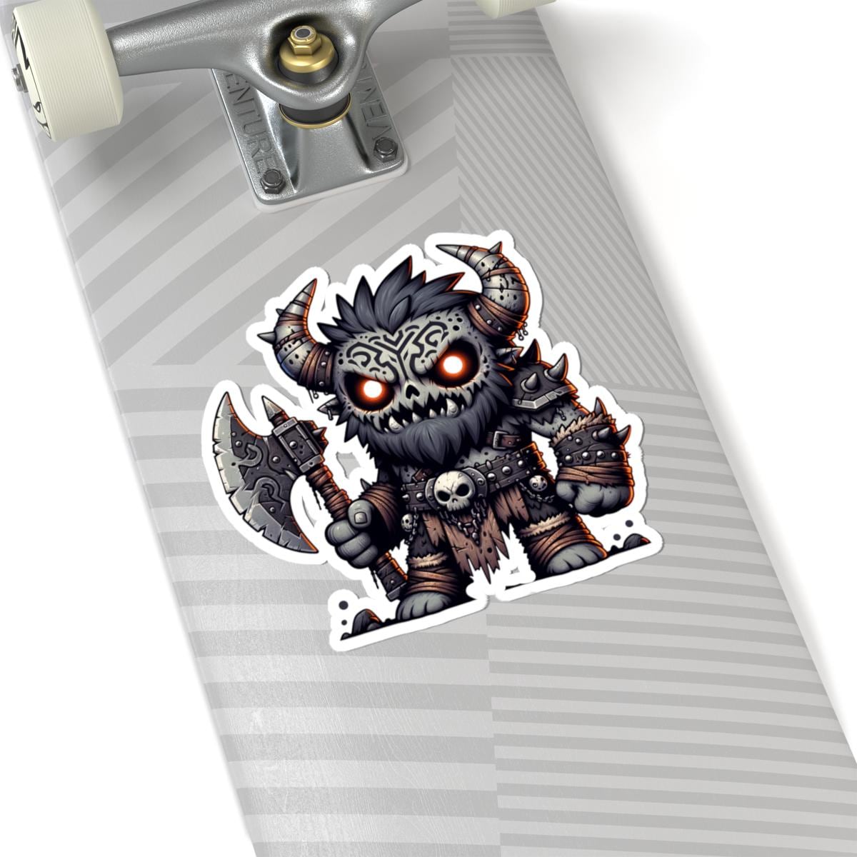 Tribal Skull Barbarian Monster Vinyl Sticker: Fantasy Art Decal