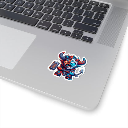 Fire and Ice Beast Vinyl Sticker: Dual Element Fantasy Art Decal