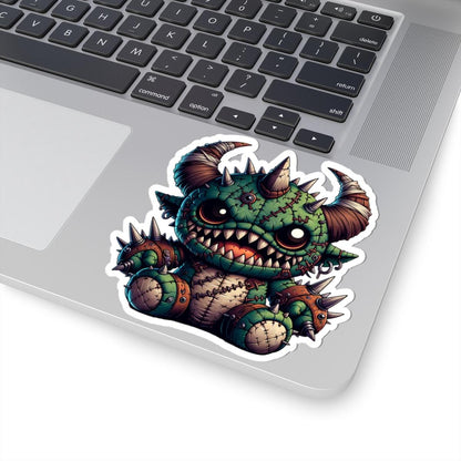 Spiked Plushie Monster Sticker | Green Vinyl Decal Collectible