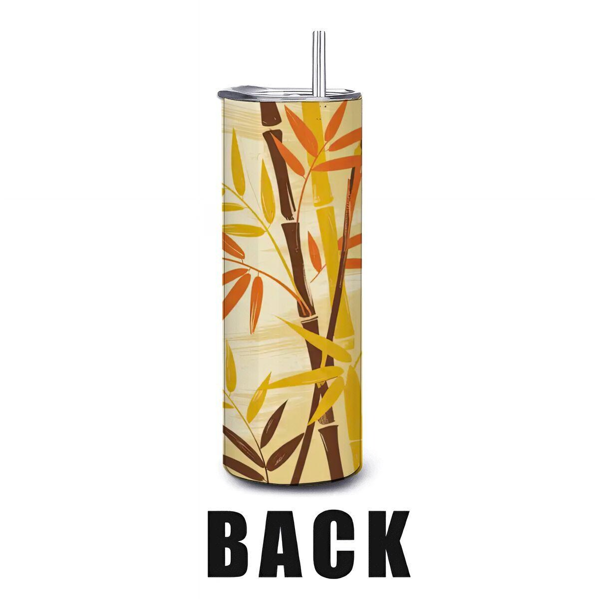 Bamboo Forest Tumbler: 20oz Insulated Stainless Steel Mug with Straw