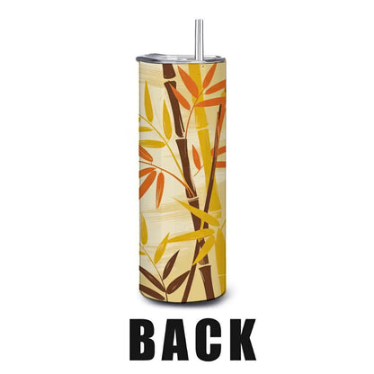 Bamboo Forest Tumbler: 20oz Insulated Stainless Steel Mug with Straw