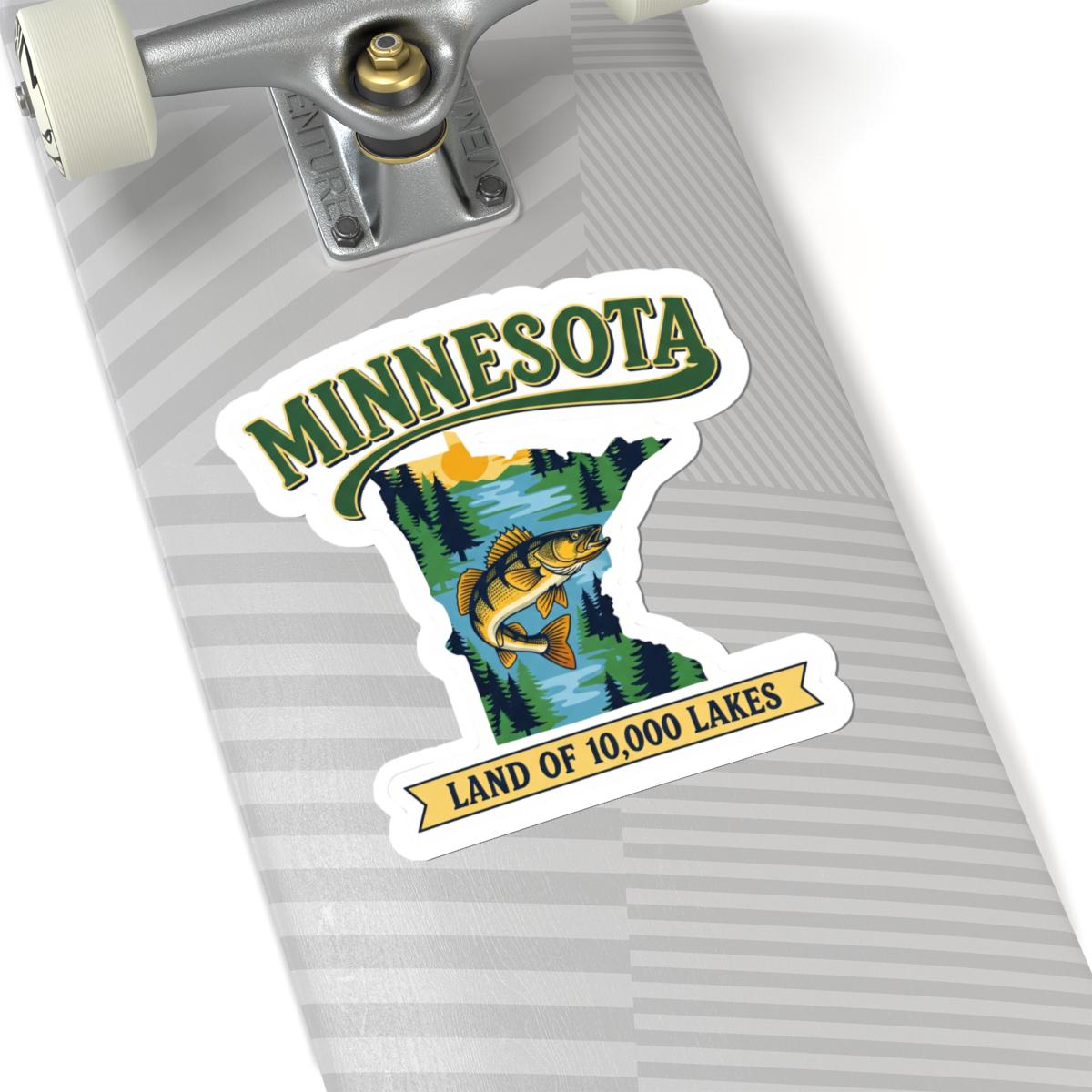 ColorFlow | Minnesota Vinyl Sticker | Land of 10000 Lakes Decal | Waterproof Durable | Made in USA | Fishing Art | Laptop Water Bottle