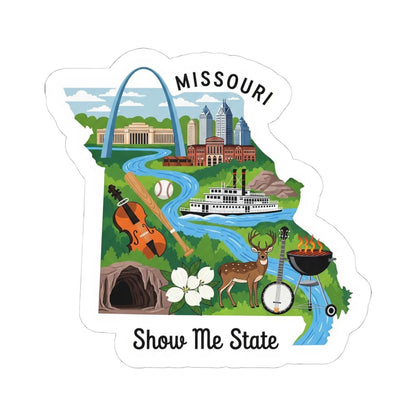 Missouri Vinyl Sticker: Waterproof Show-Me State Decal, River Art