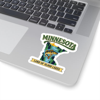 ColorFlow | Minnesota Vinyl Sticker | Land of 10000 Lakes Decal | Waterproof Durable | Made in USA | Fishing Art | Laptop Water Bottle