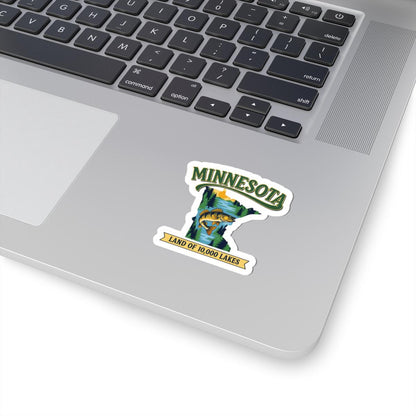 ColorFlow | Minnesota Vinyl Sticker | Land of 10000 Lakes Decal | Waterproof Durable | Made in USA | Fishing Art | Laptop Water Bottle