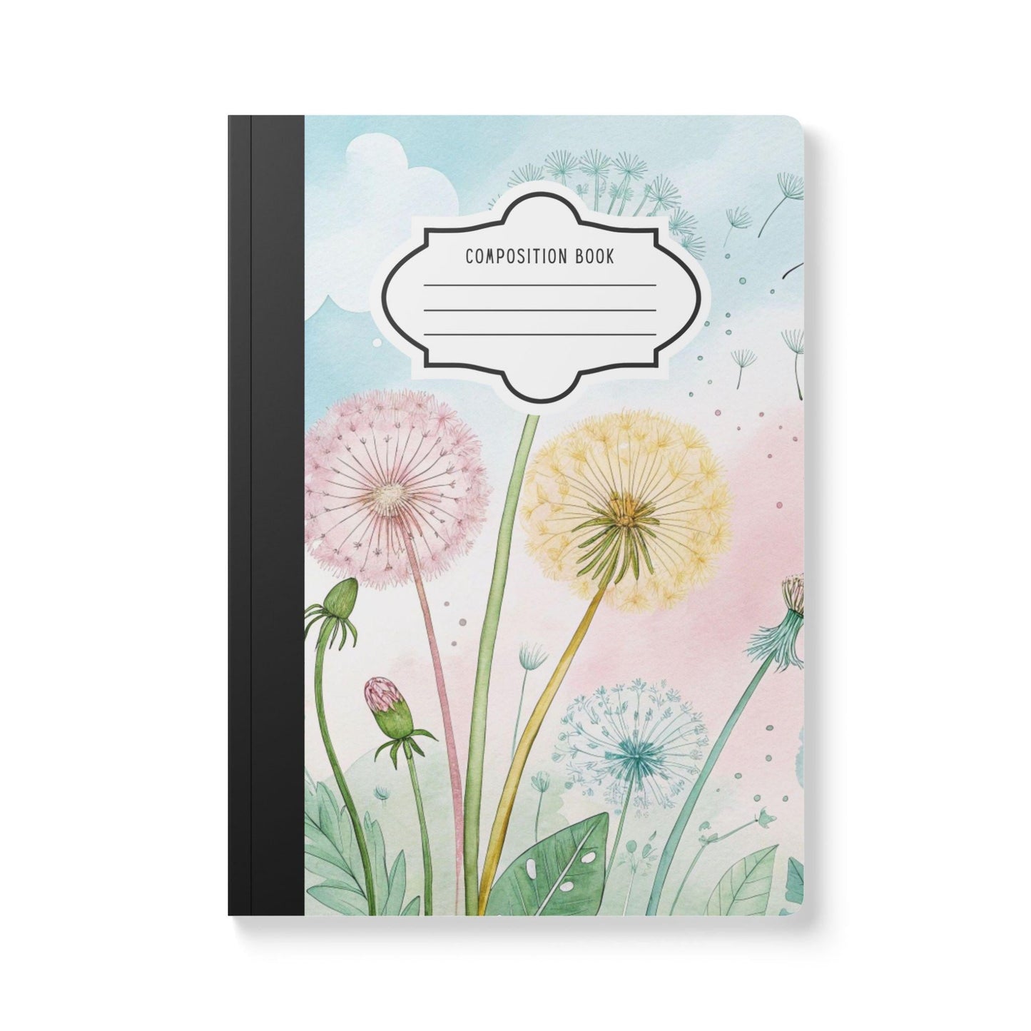 ColorFlow | Pastel Dandelion Composition Notebook College Ruled Journal for Students Professionals Writing Journaling