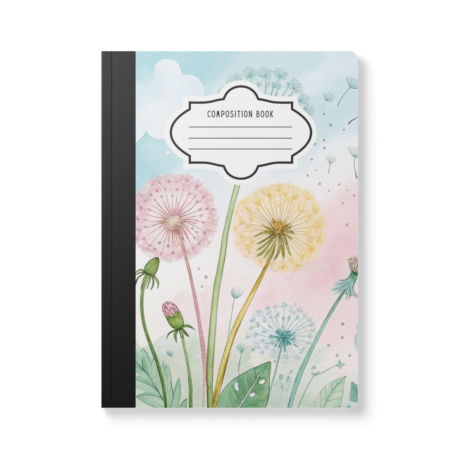 ColorFlow | Pastel Dandelion Composition Notebook College Ruled Journal for Students Professionals Writing Journaling