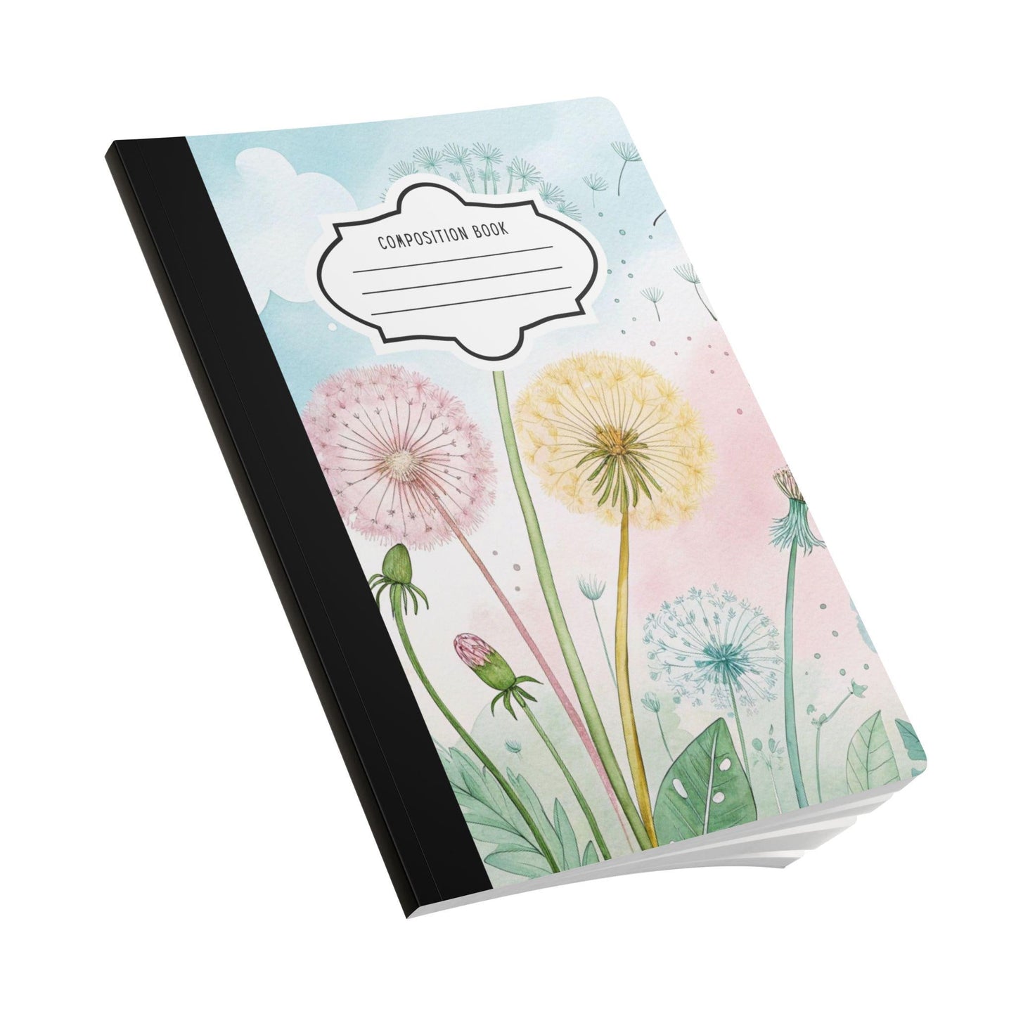 ColorFlow | Pastel Dandelion Composition Notebook College Ruled Journal for Students Professionals Writing Journaling