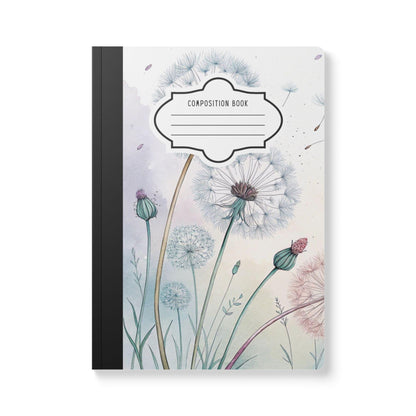 ColorFlow | Soft Bloom Dandelion Composition Notebook College Ruled Journal for Writing Students and Professionals