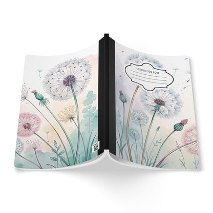 ColorFlow | Soft Bloom Dandelion Composition Notebook College Ruled Journal for Writing Students and Professionals
