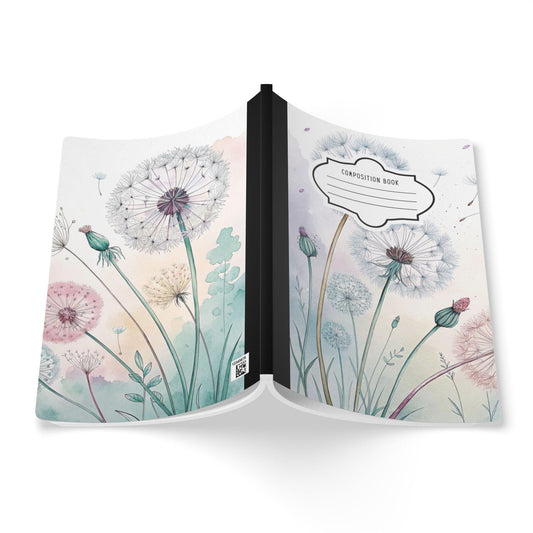 ColorFlow | Soft Bloom Dandelion Composition Notebook College Ruled Journal for Writing Students and Professionals