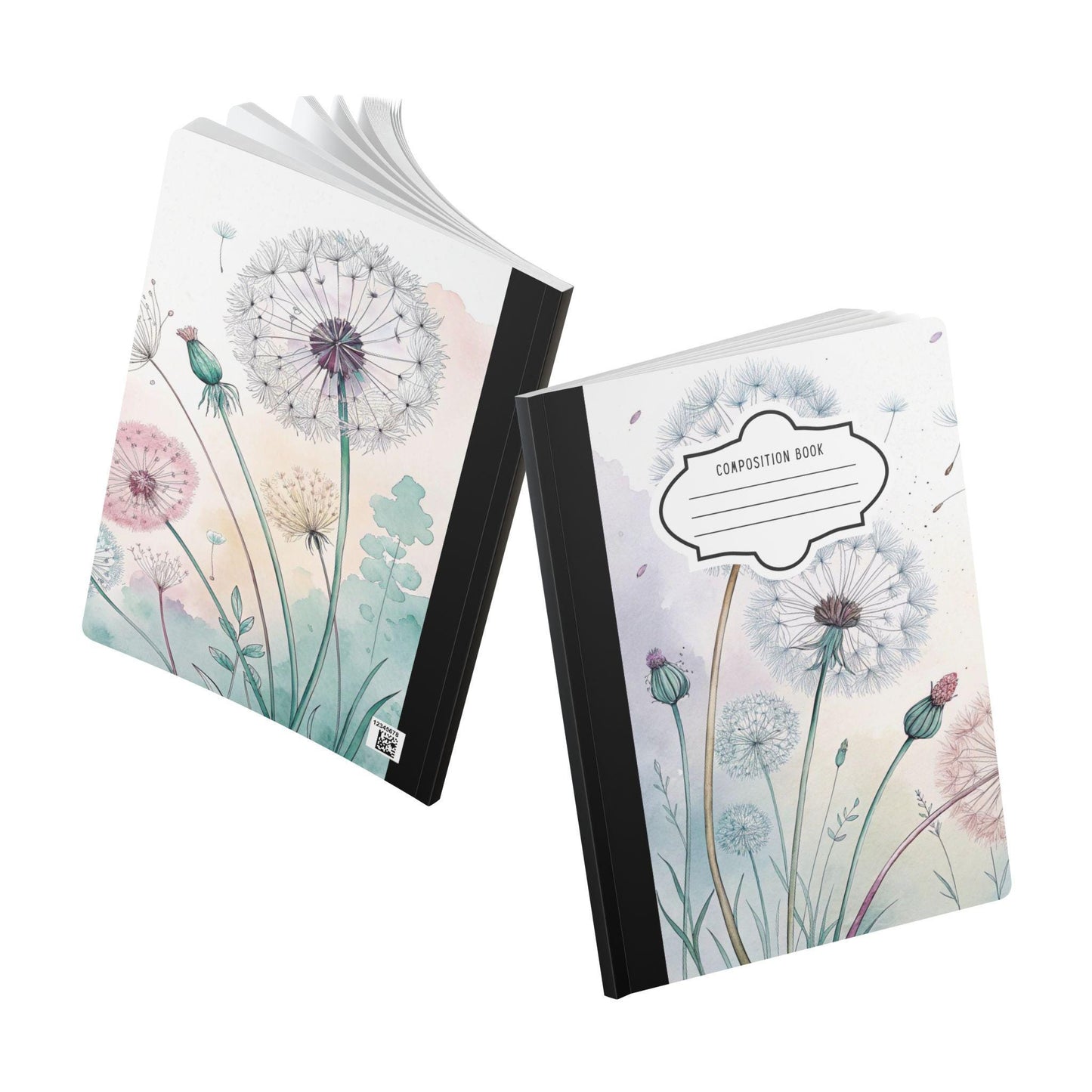 ColorFlow | Soft Bloom Dandelion Composition Notebook College Ruled Journal for Writing Students and Professionals