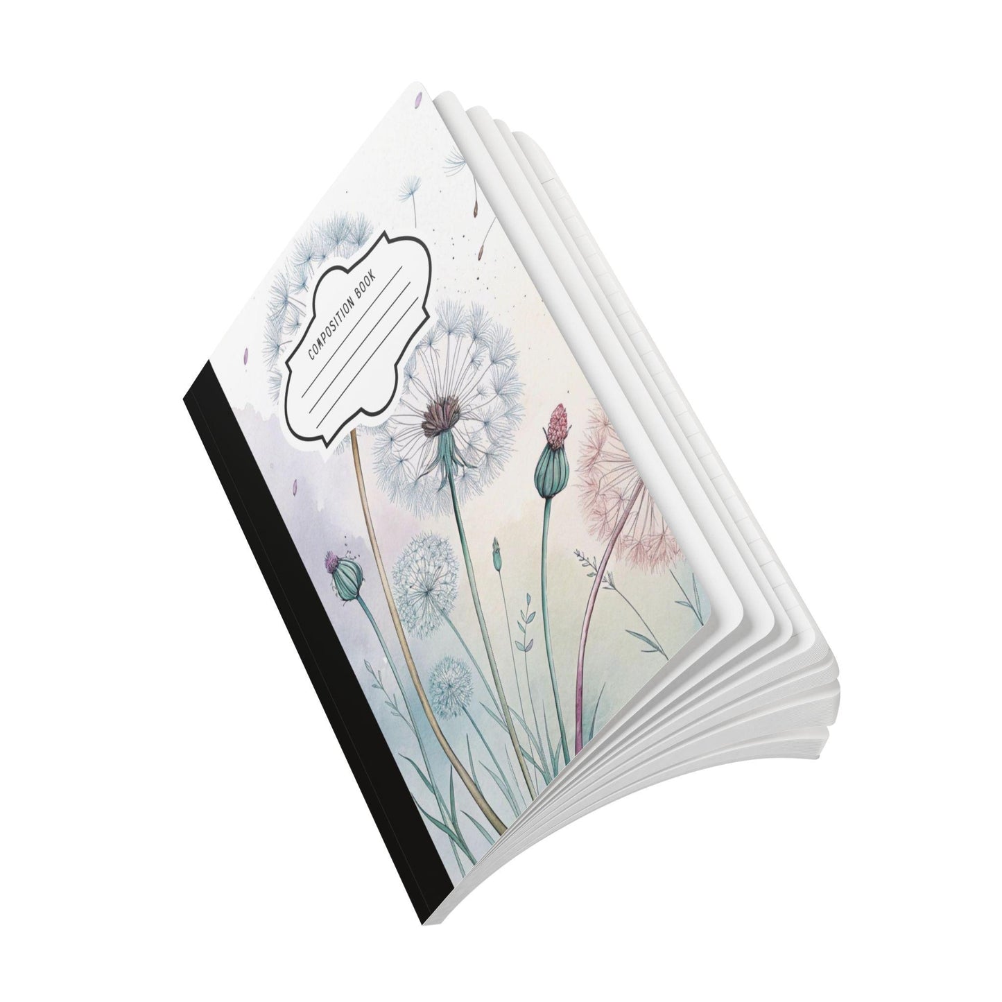 ColorFlow | Soft Bloom Dandelion Composition Notebook College Ruled Journal for Writing Students and Professionals