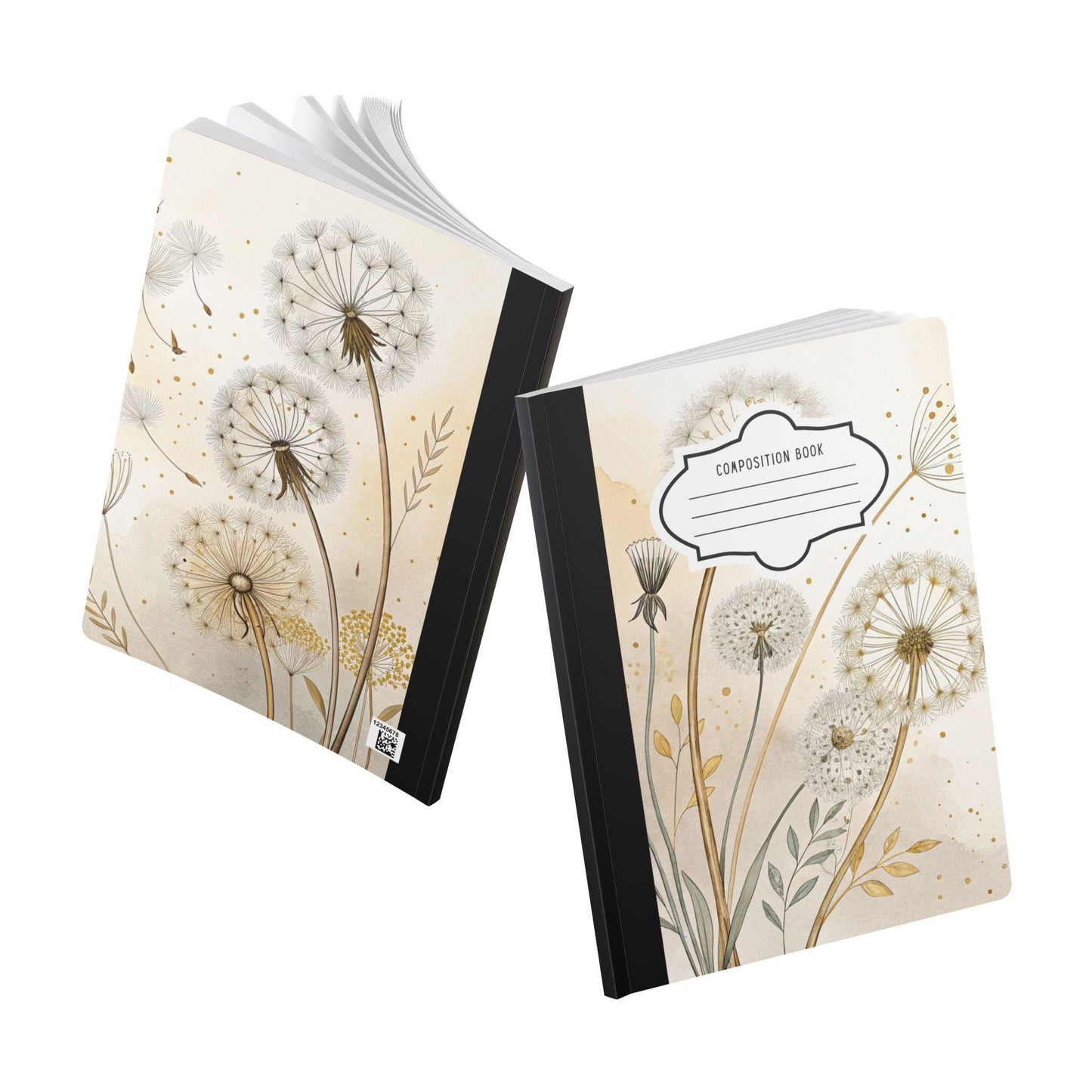 ColorFlow | Golden Dandelion Composition Notebook College Ruled Journal for Students Professionals and Writers