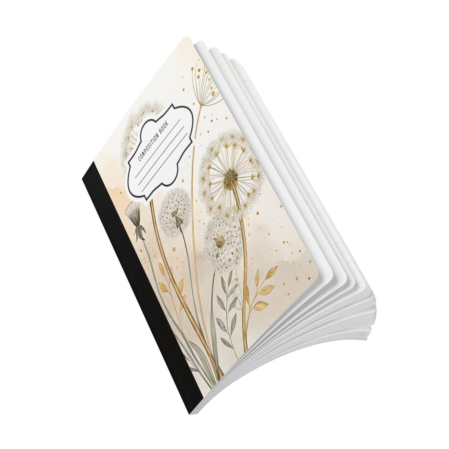 ColorFlow | Golden Dandelion Composition Notebook College Ruled Journal for Students Professionals and Writers