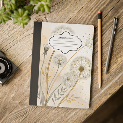 ColorFlow | Golden Dandelion Composition Notebook College Ruled Journal for Students Professionals and Writers