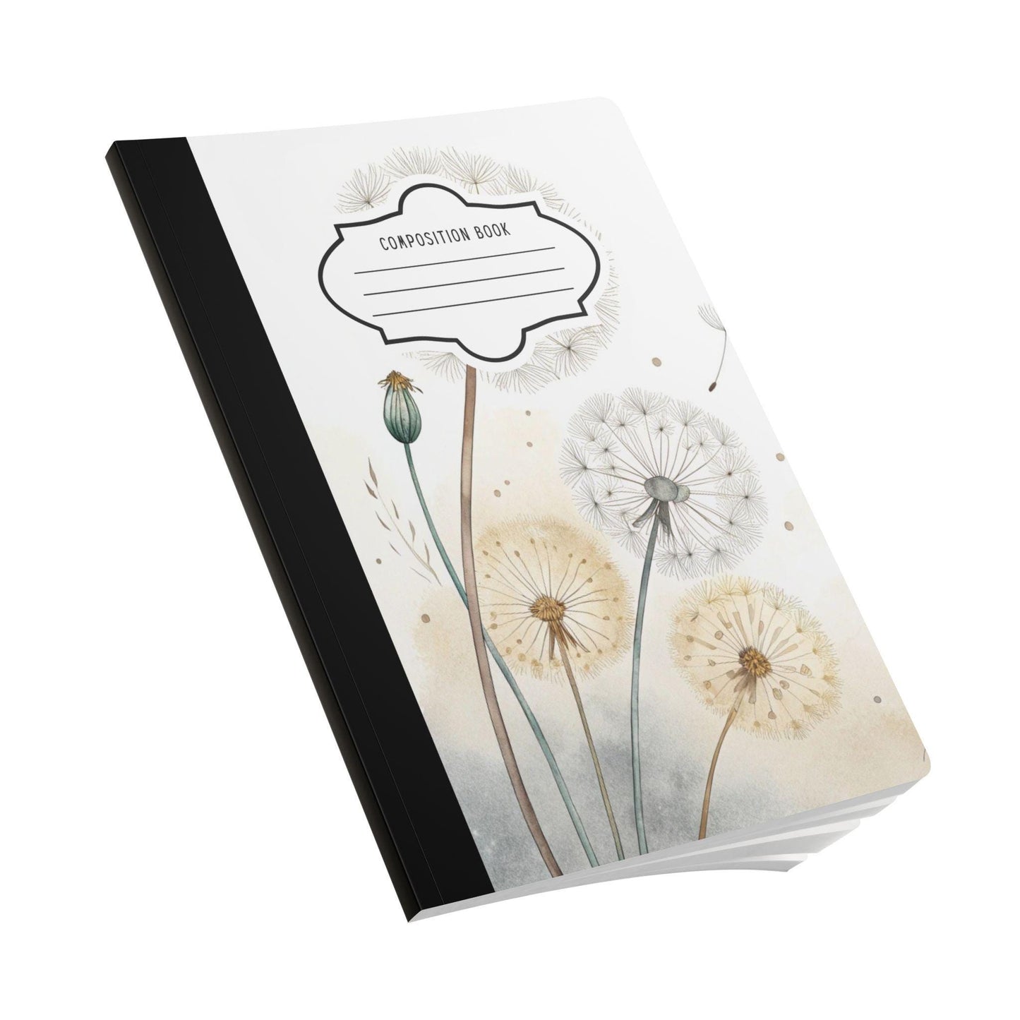 ColorFlow | Minimal Dandelion Composition Notebook College Ruled Journal for Students Writers and Professionals