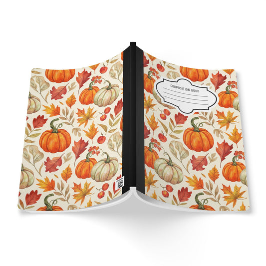 ColorFlow | Rustic Pumpkin Composition Notebook College Ruled Journal for Autumn School Office Writing