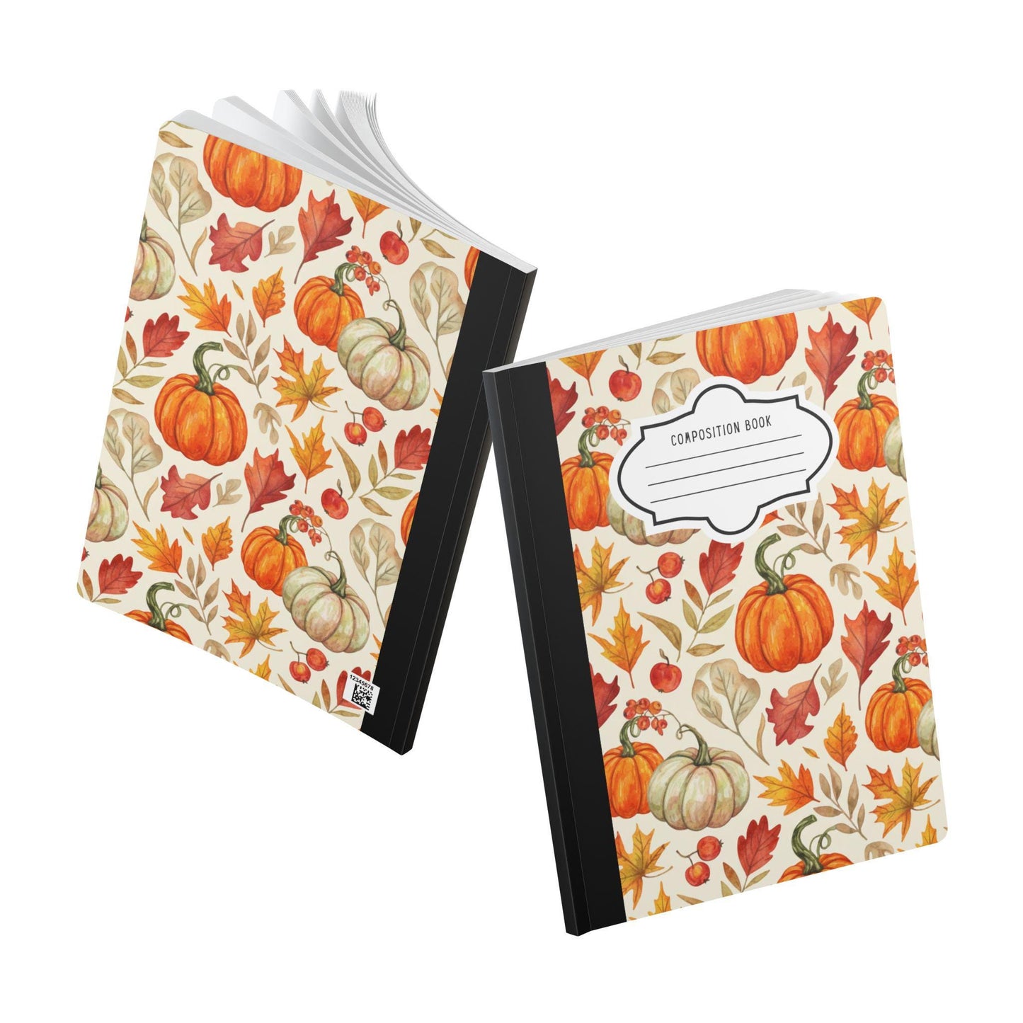 ColorFlow | Rustic Pumpkin Composition Notebook College Ruled Journal for Autumn School Office Writing