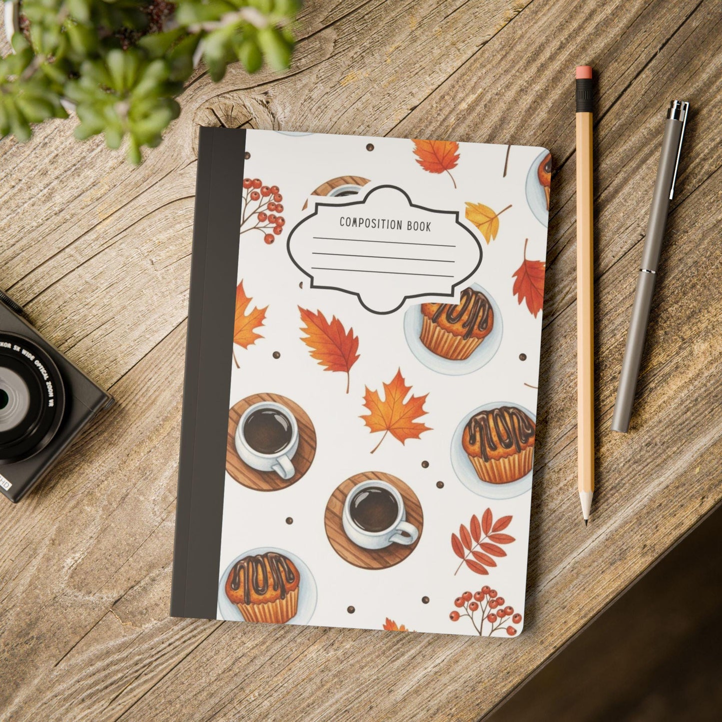 ColorFlow | Autumn Coffee Composition Notebook College Ruled Journal for Students Writers and Professionals