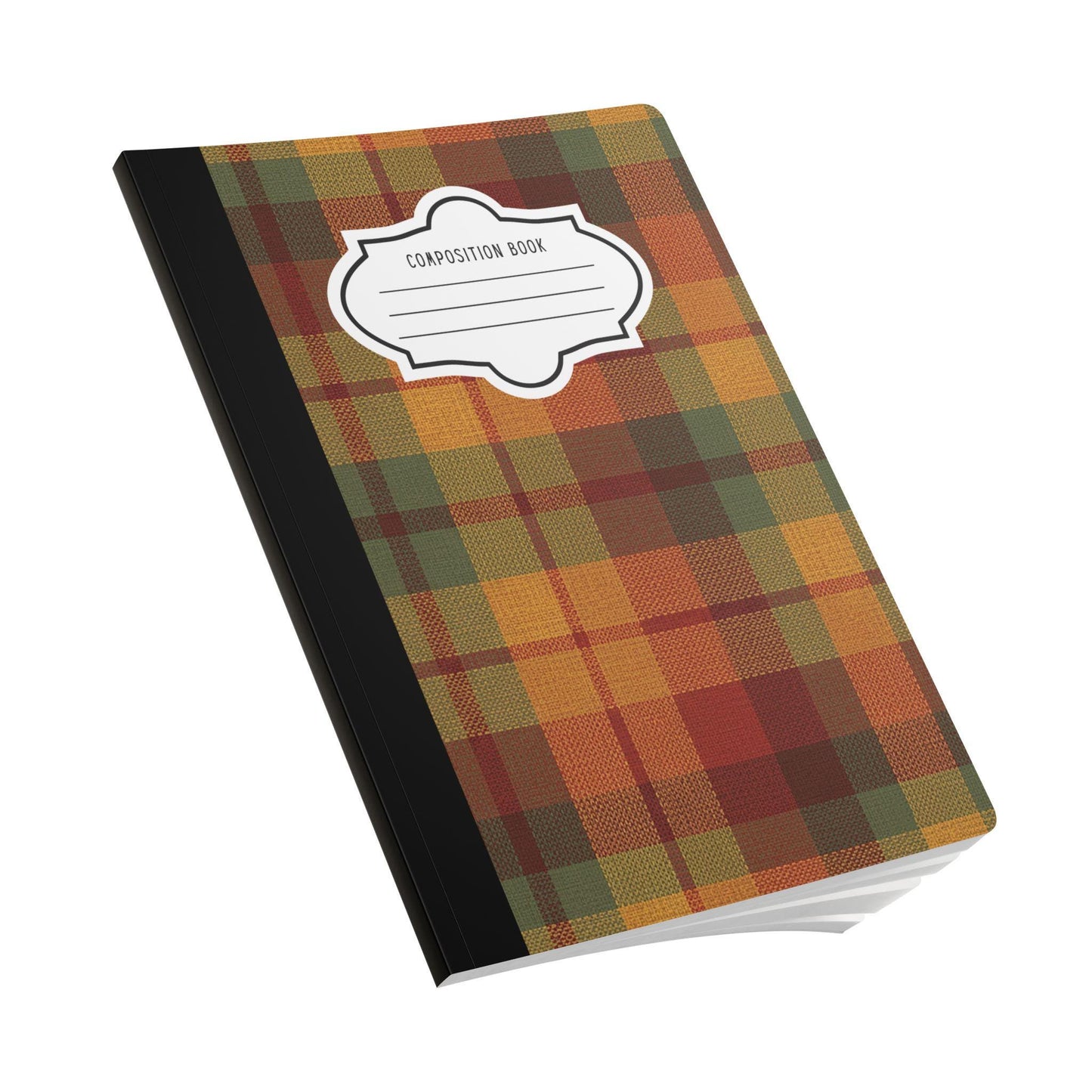 ColorFlow | Rustic Plaid Composition Notebook College Ruled Journal for Students Autumn Writing and Journaling
