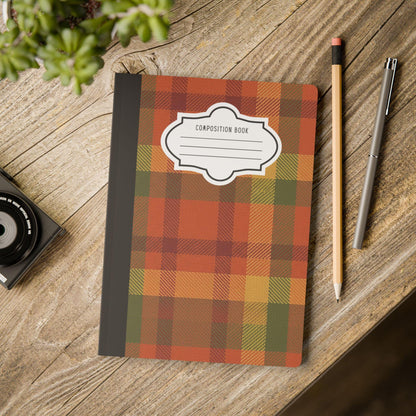 ColorFlow | Autumn Plaid Composition Notebook College Ruled Journal for Students Office Writing and Journaling