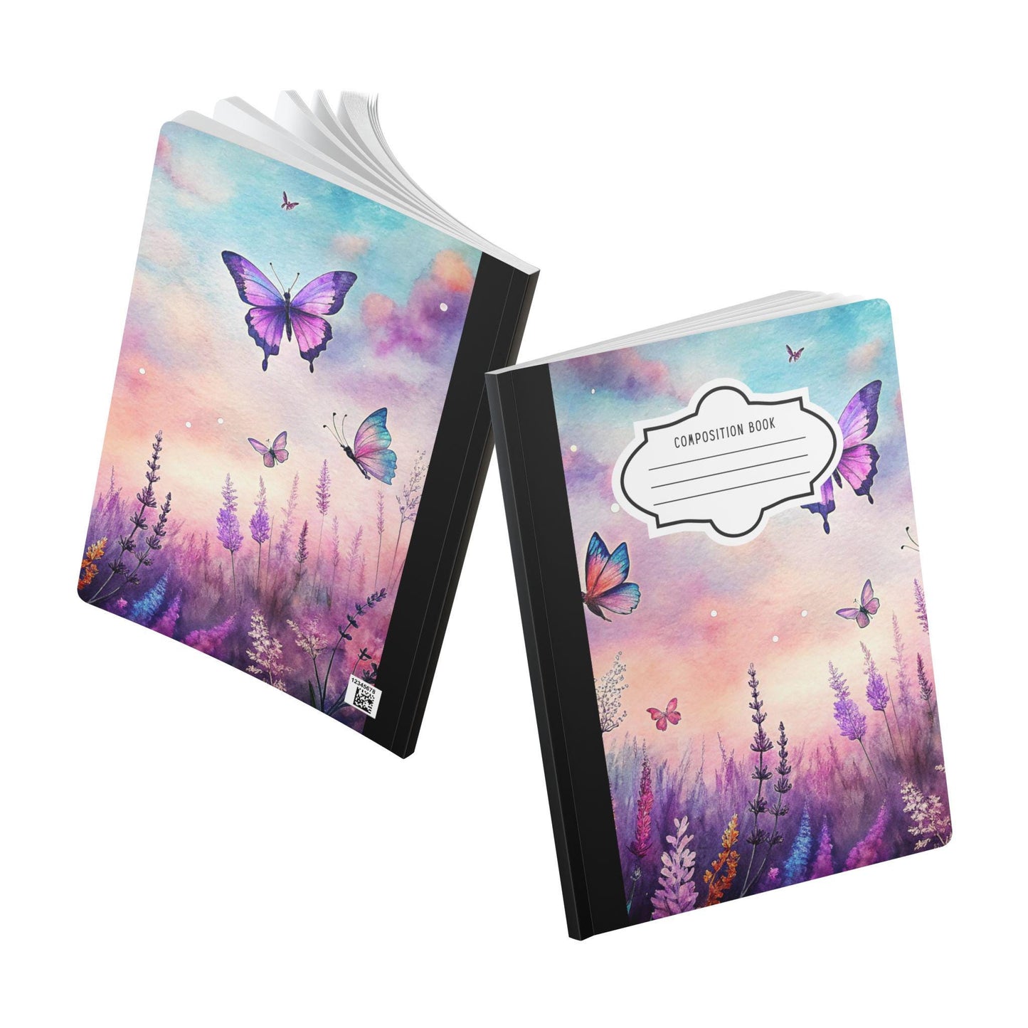 ColorFlow | Twilight Butterfly Composition Notebook College Ruled Journal for Students Professionals Writing Journaling