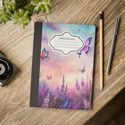 ColorFlow | Twilight Butterfly Composition Notebook College Ruled Journal for Students Professionals Writing Journaling