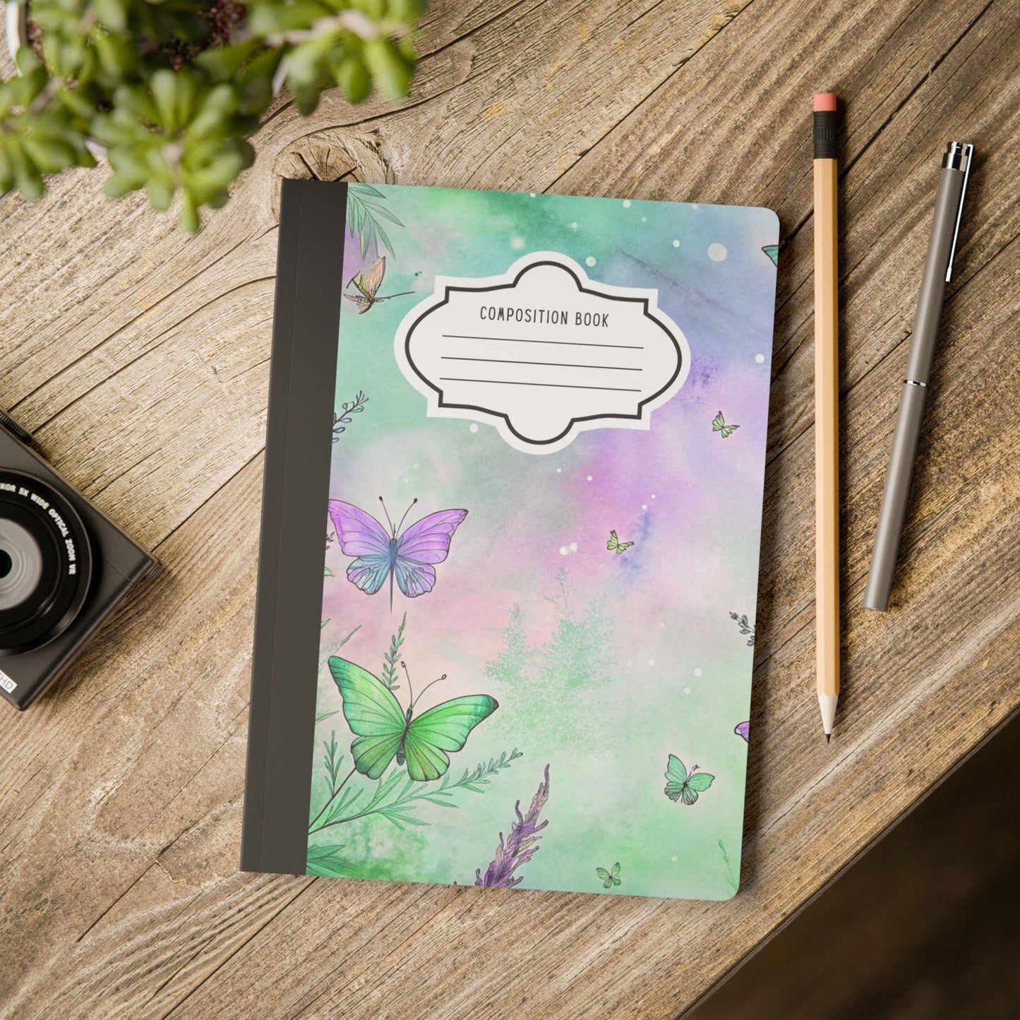 ColorFlow | Pastel Sky Butterfly Composition Notebook College Ruled Journal for Students Professionals Writing