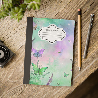 ColorFlow | Pastel Sky Butterfly Composition Notebook College Ruled Journal for Students Professionals Writing