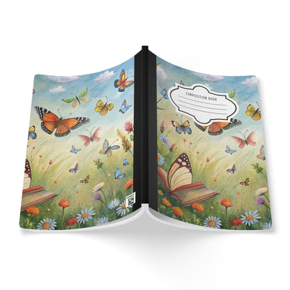 ColorFlow | Blooming Garden Butterfly Composition Notebook Aesthetic Floral Journal for School Office or Gift Writing