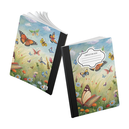 ColorFlow | Blooming Garden Butterfly Composition Notebook Aesthetic Floral Journal for School Office or Gift Writing