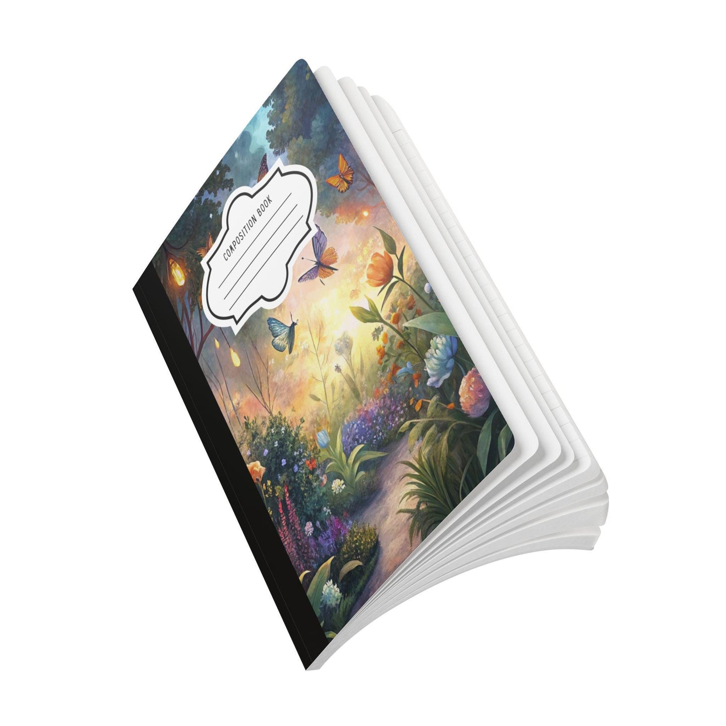 ColorFlow | Enchanted Butterfly Composition Notebook Magical Garden Journal Aesthetic Writing Book for Daily Notes