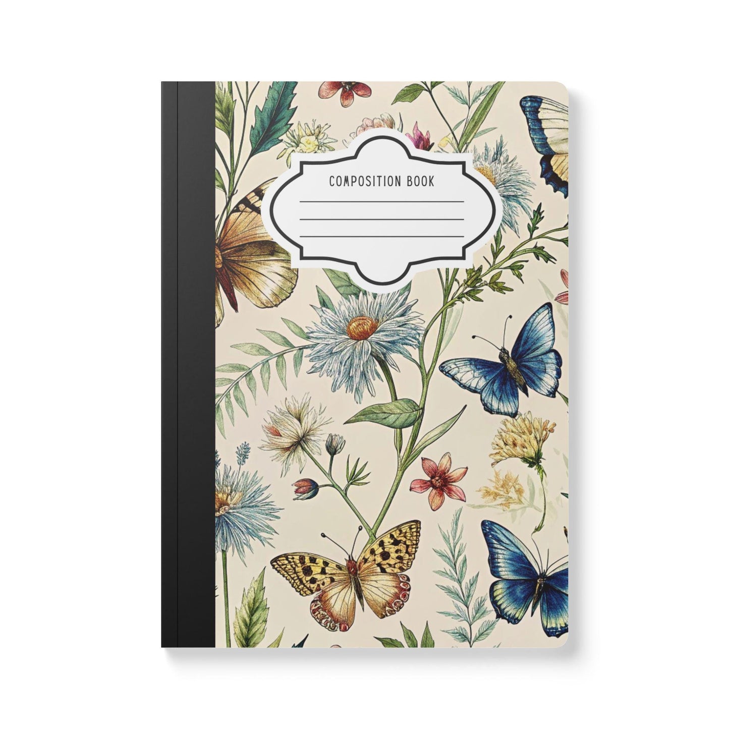 ColorFlow | Butterfly Meadow Composition Notebook Floral Journal Aesthetic Writing Book for School Office or Gift