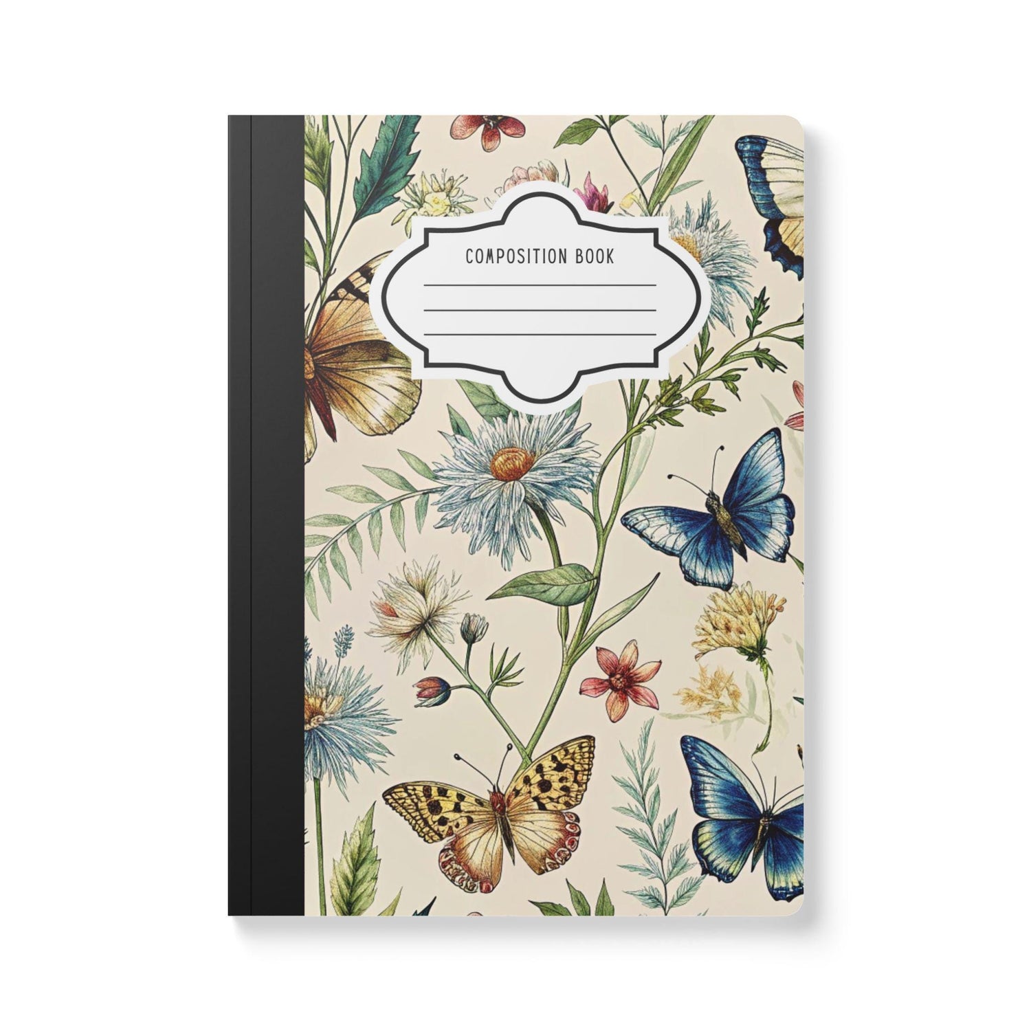 ColorFlow | Butterfly Meadow Composition Notebook Floral Journal Aesthetic Writing Book for School Office or Gift