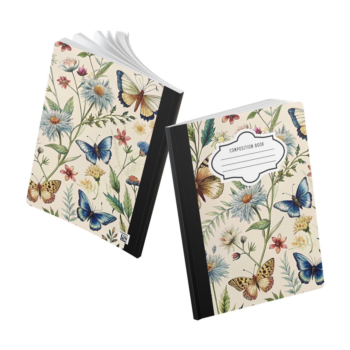 ColorFlow | Butterfly Meadow Composition Notebook Floral Journal Aesthetic Writing Book for School Office or Gift