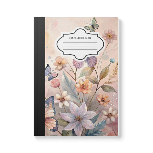 ColorFlow | Pastel Blossom Butterfly Composition Notebook Aesthetic Floral Journal for School Writing and Gifts